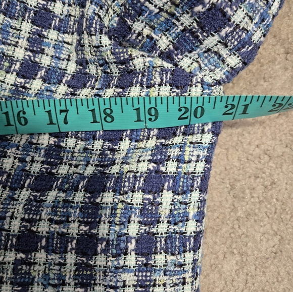 LUCIA Blue and White Women's Tweed Jacket. Size Italy 42/ Large - Picture 12 of 13